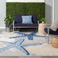 Nourison Aloha 12" x 15" Cool Grey, Blue, White and Ivory Indoor/Outdoor Area Rug, , large