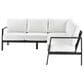 Linon Home Decor Holland 2-Piece Outdoor Sectional Sofa with White Upholstery in Black, , large