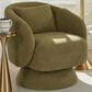 LumiSource Zara Swivel Accent Chair with Pillow in Green, , large