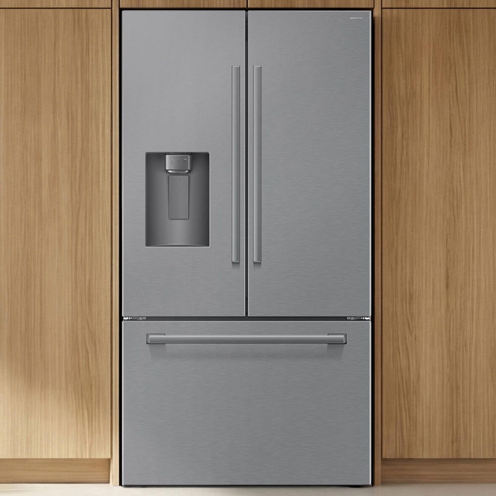 Samsung Bespoke AI 29 Cu. Ft. French Door Refrigerator with Zero Clearance Fit and Sphere Ice in Fingerprint Resistant Stainless Steel, , large