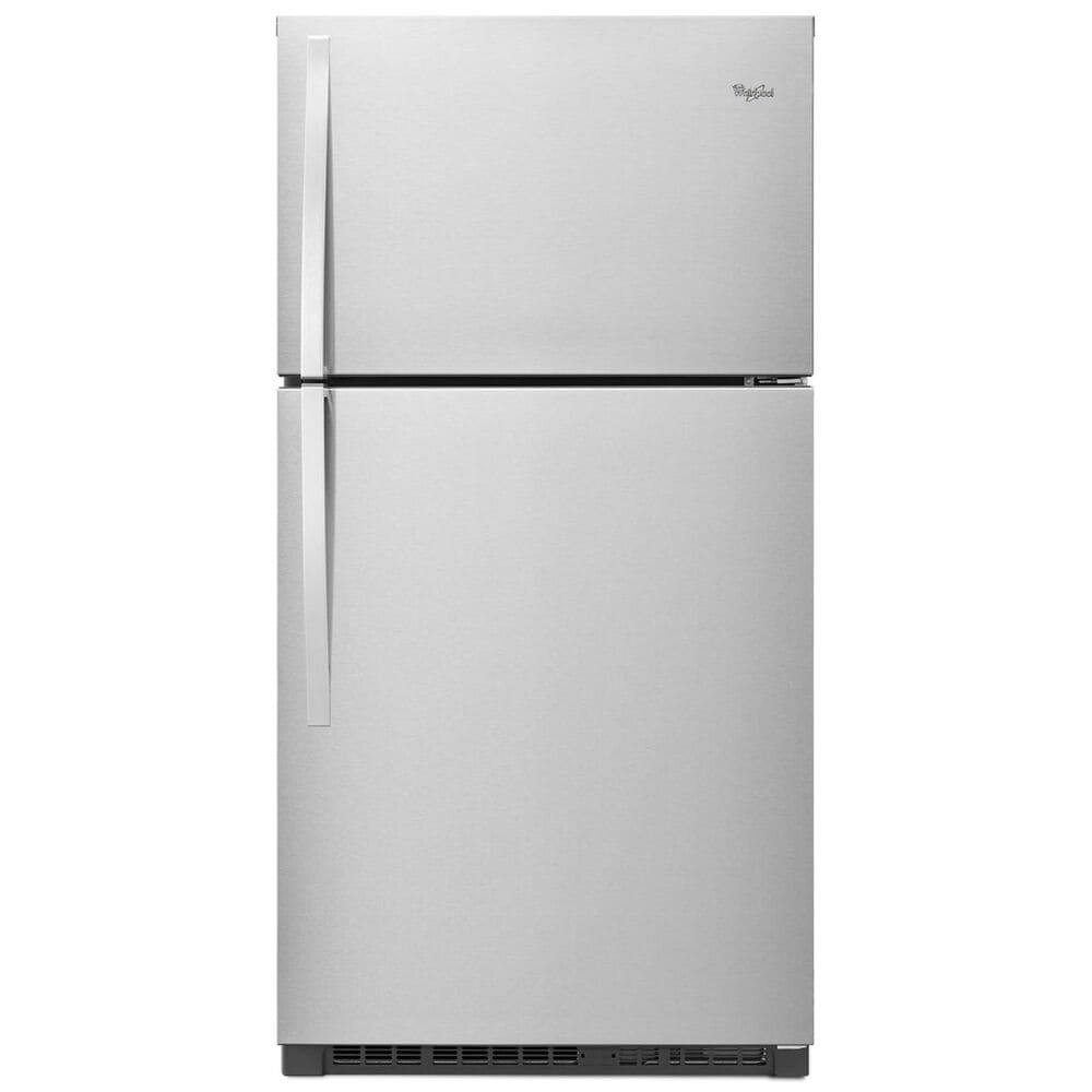 Whirlpool 21 Cu. Ft. 33" Wide Top Freezer Refrigerator in Monochromatic Stainless Steel, , large