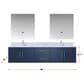 Lexora Home Geneva 80" Double Bathroom Vanity in Navy Blue with 2 cm White Quartz Top and Rectangular Sinks, , large