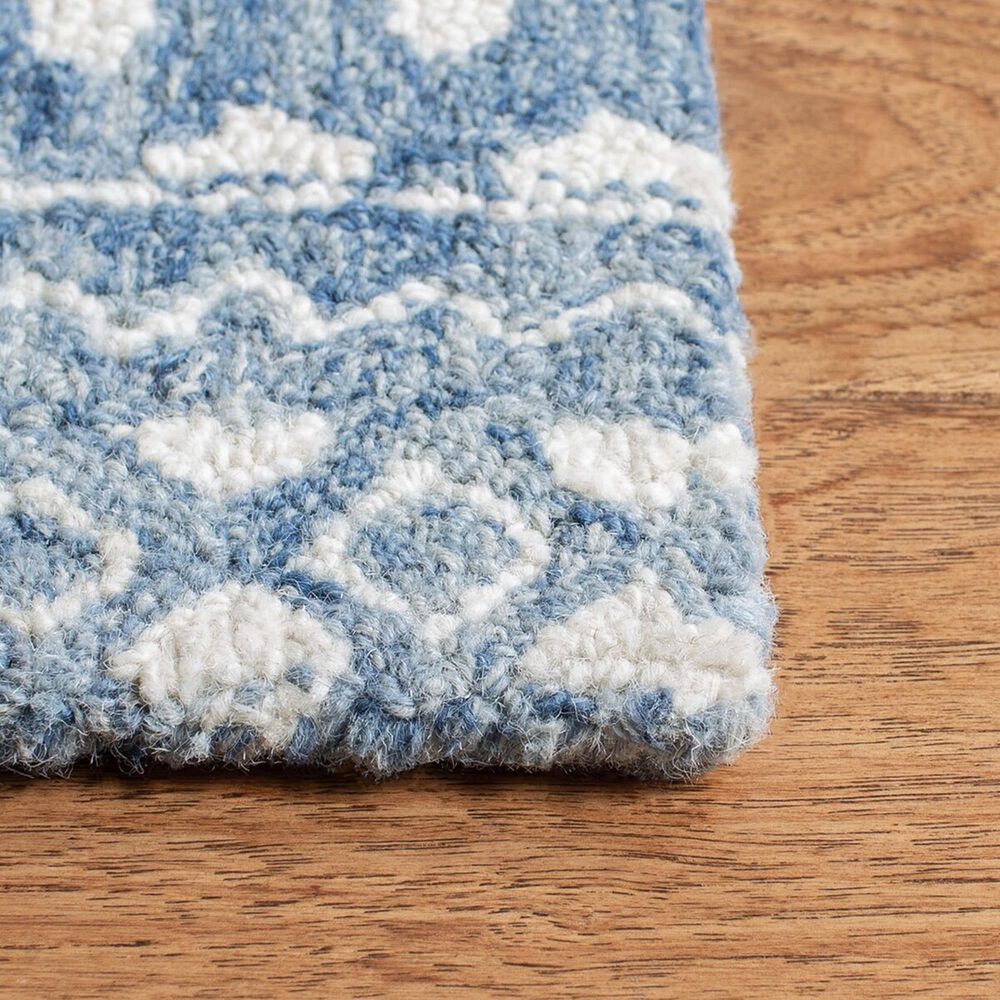 Safavieh Micro-Loop 2&#39;3&quot; x 15&#39; Blue and Ivory Runner, , large