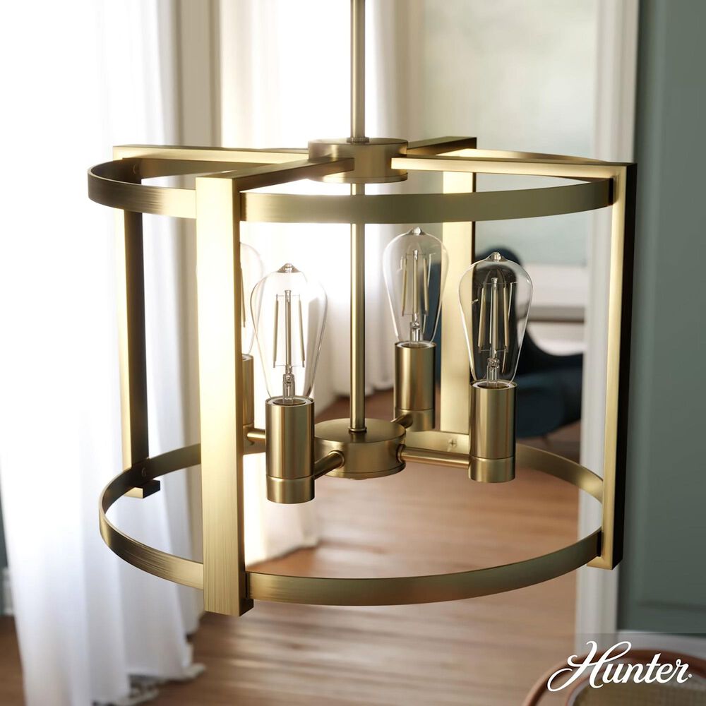Hunter Astwood 18&quot; 4-Light Chandelier in Alturas Gold, , large