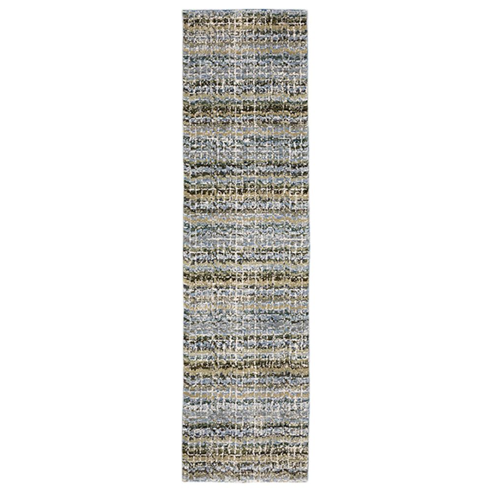 Oriental Weavers Atlas Stripe 747B0 2"3" x 8" Blue and Green Runner, , large