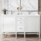 James Martin Vanities Addison 60" Double Bathroom Vanity in Glossy White with 3 cm White Zeus Quartz Top and Rectangular Sinks, , large