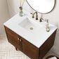 James Martin Vanities Amberly 36" Single Bathroom Vanity in Walnut with 3 cm White Zeus Quartz Top and Rectangular Sink, , large