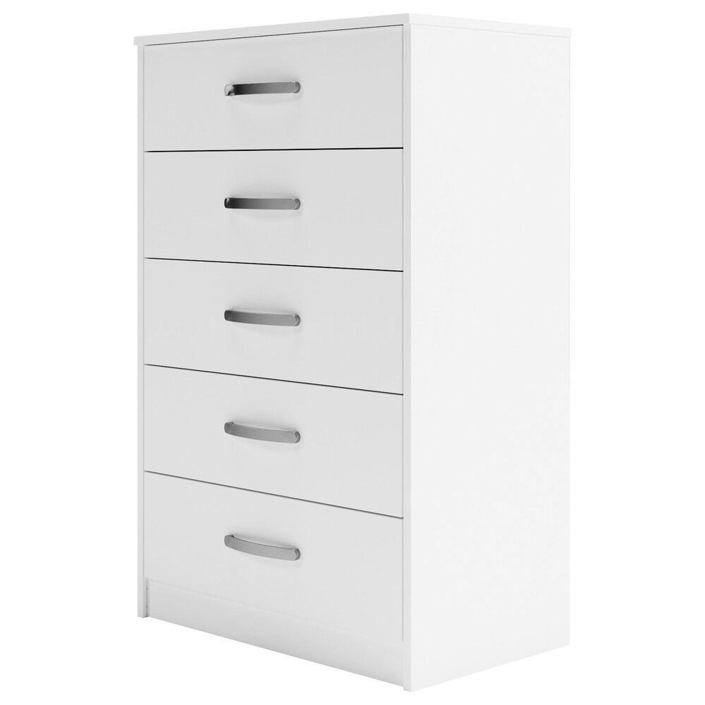 Ashley Flannia 5-Drawer Chest in White, , large