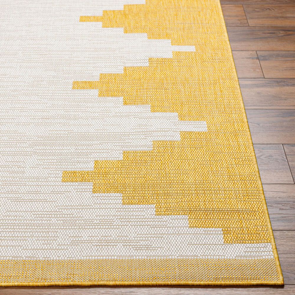 Surya Eagean EAG-2437 Mustard and Ivory 2&#39; x 2&#39;11&quot; Indoor/Outdoor Area Rug, , large