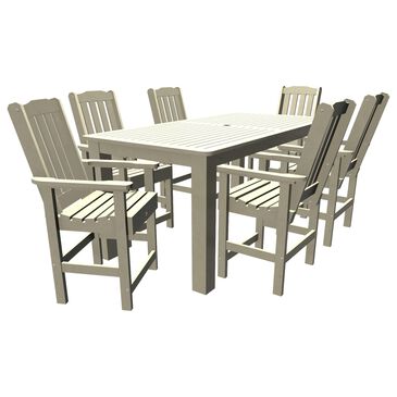 Highwood USA Lehigh 7-Piece 84" Rectangular Counter Height Dining Set in Whitewash, , large
