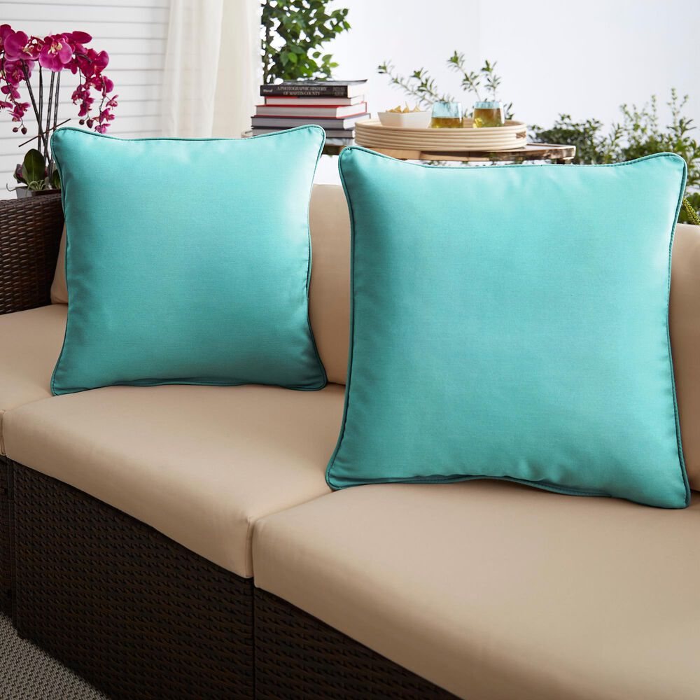 Sorra Home Sunbrella 20" Pillow in Canvas Aruba (Set of 2), , large