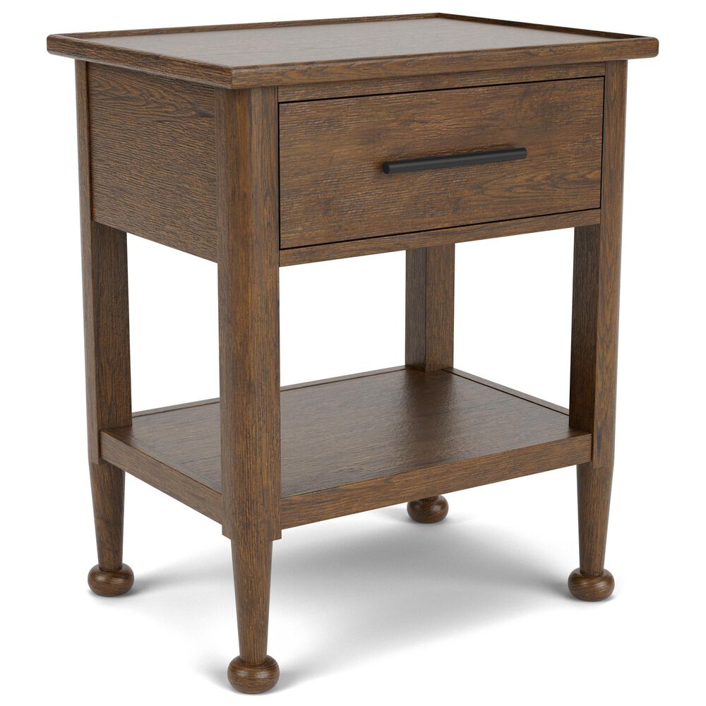 Riverside Furniture Calhoun 1-Drawer Nightstand in Whiskey Oak with USB Ports, , large