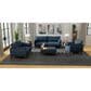Emerald Home Furnishings Aria Stationary Sofa in Navy Storm, , large