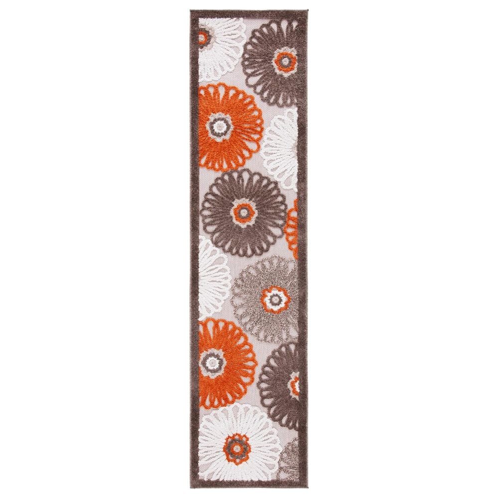 Safavieh Cabana CBN676C 2"2" x 9" Beige and Orange Indoor/Outdoor Performance Runner, , large