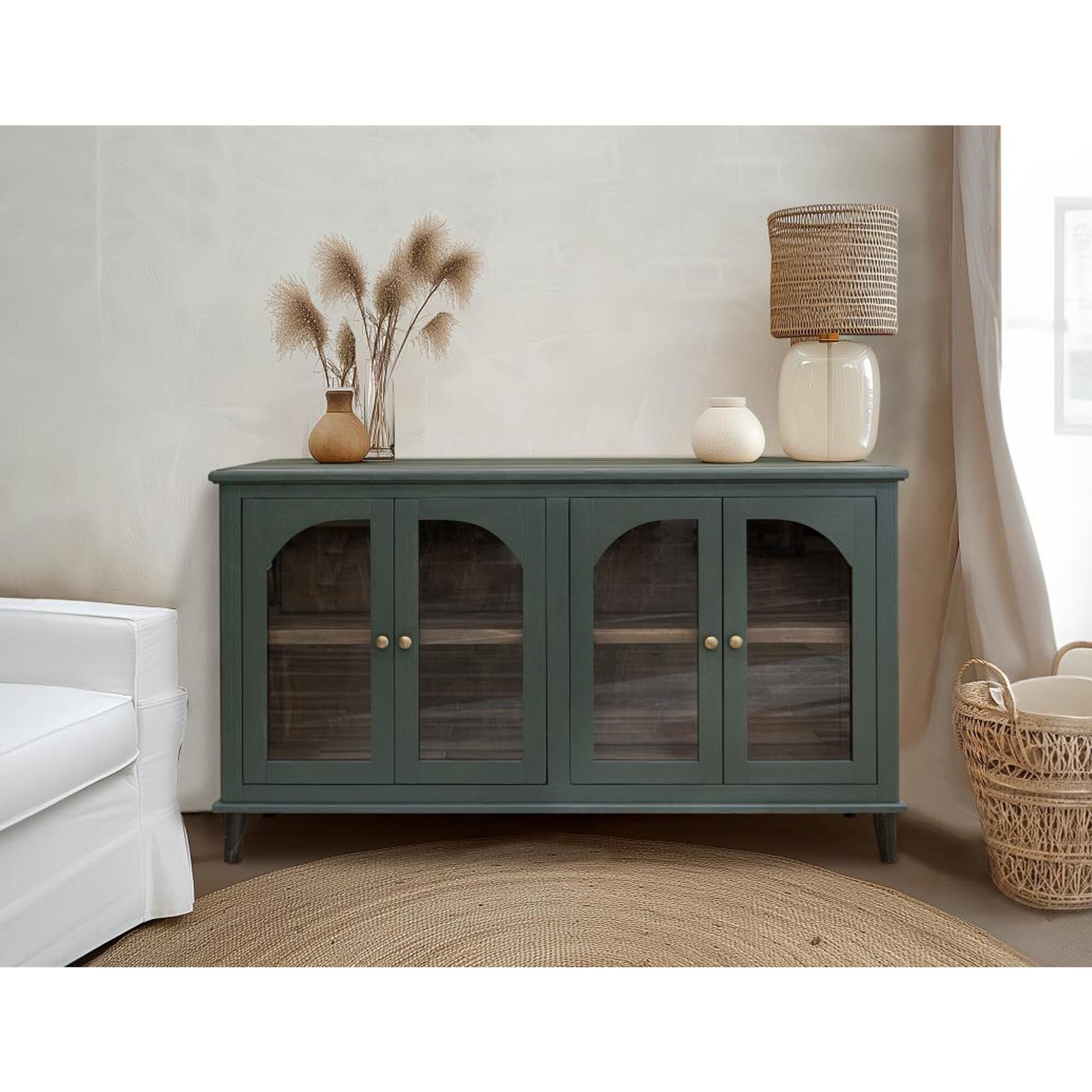 Fallridge Genova 4-Door Console in Green Teal