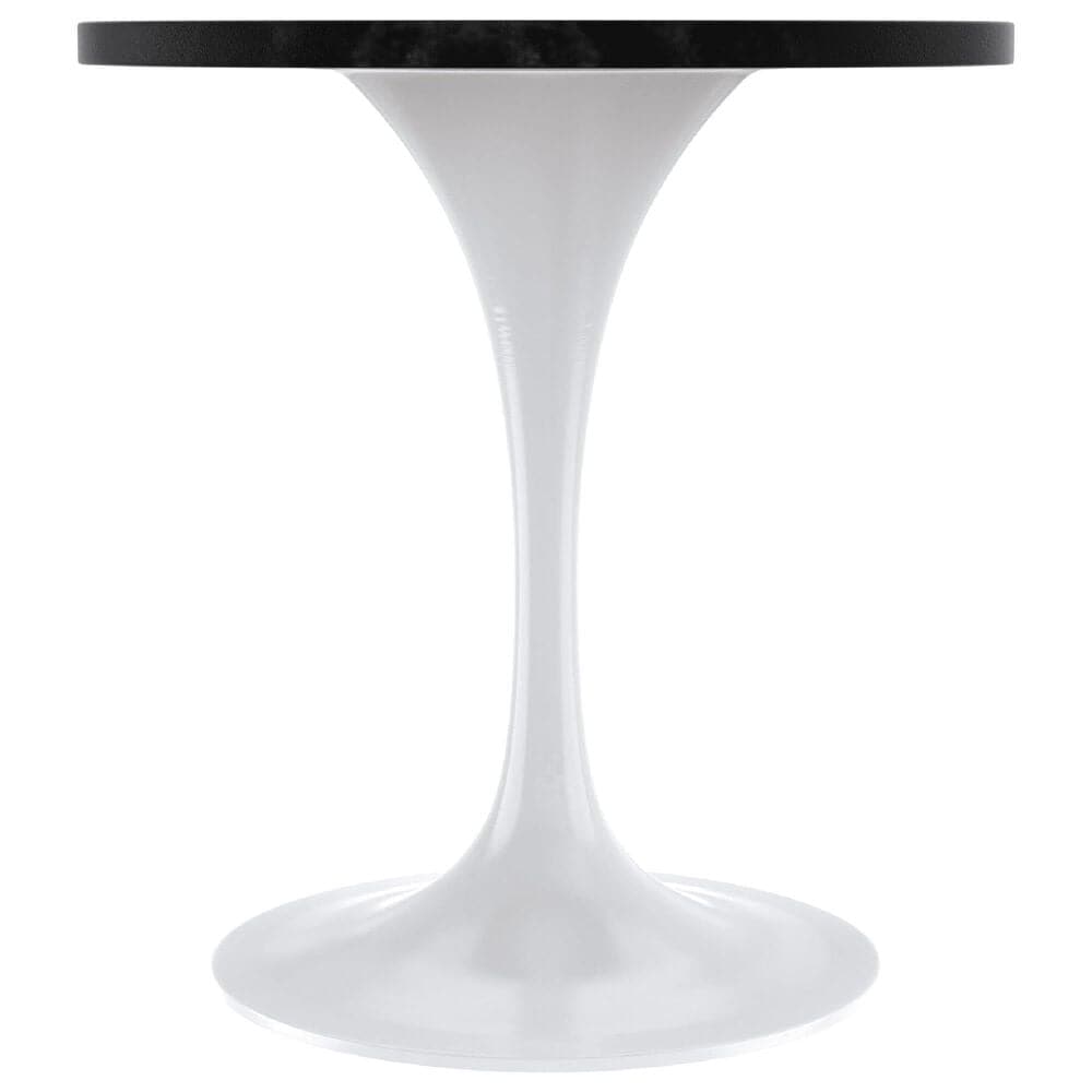 Leisuremod LeisureMod Verve Collection 27 Round Dining Table, White Base with Black MDF Top, , large