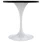 Leisuremod LeisureMod Verve Collection 27 Round Dining Table, White Base with Black MDF Top, , large