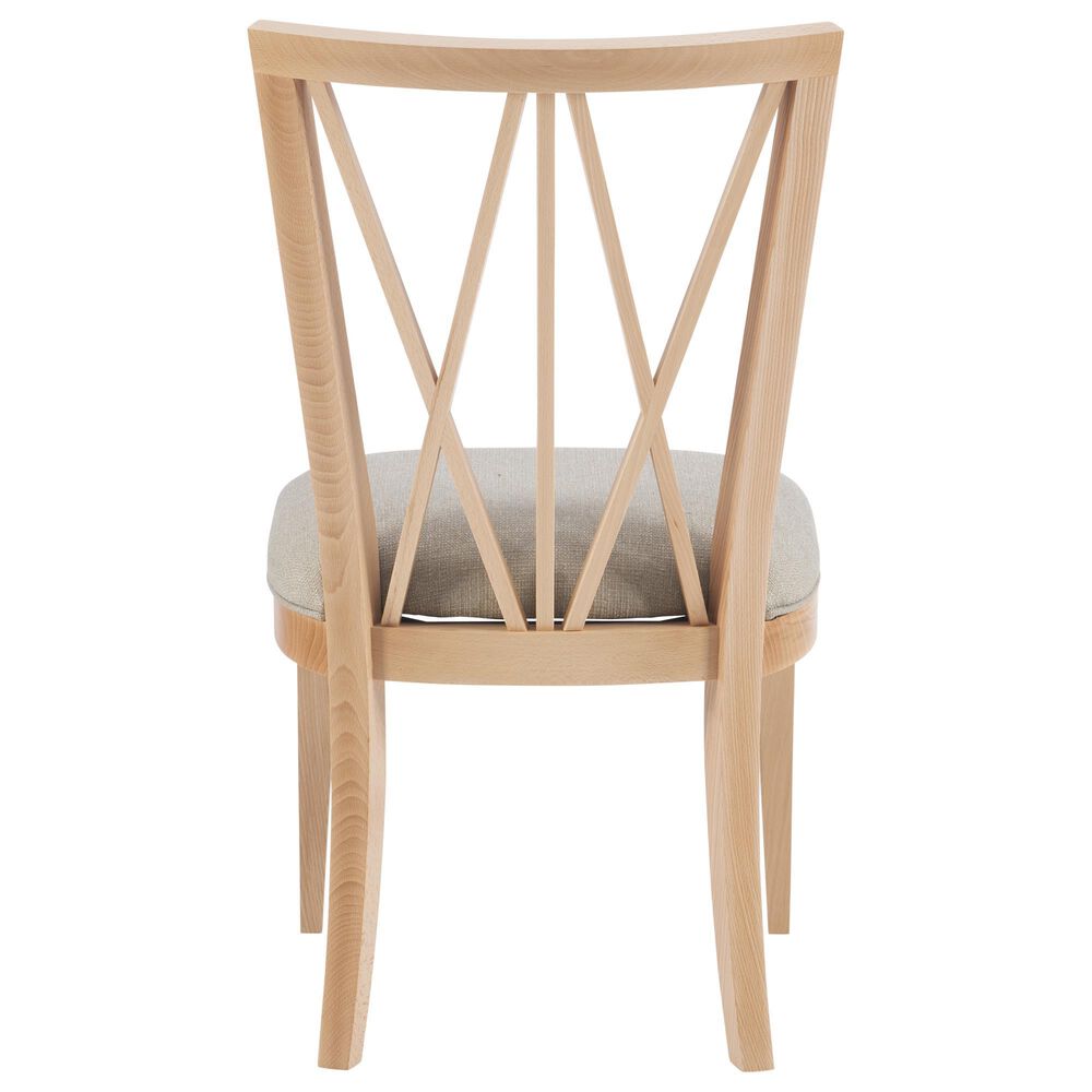 Linon Home Decor Bailey Side Chair with Beige Fabric Cushion Seat in Natural, , large