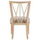 Linon Home Decor Bailey Side Chair with Beige Fabric Cushion Seat in Natural, , large
