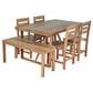 Hearth and Haven 6-Piece Patio Dining Set with Table, Bench and Chairs in Natural, , large
