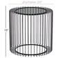 Maple and Jade Open Wire Frame End Table in Matte Black, , large