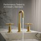 Kohler Purist Widespread Bathroom Sink Faucet with Cross Handles and High Gooseneck Spout in Vibrant Brushed Moderne Brass, , large