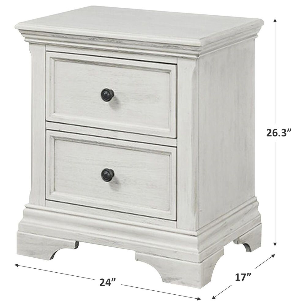 Eastern Shore Olivia 2 Drawer Nightstand in Brushed White, , large