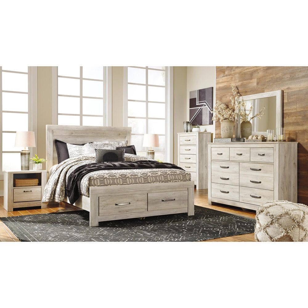 Ashley Bellaby Queen Storage Bed In Whitewash, , large