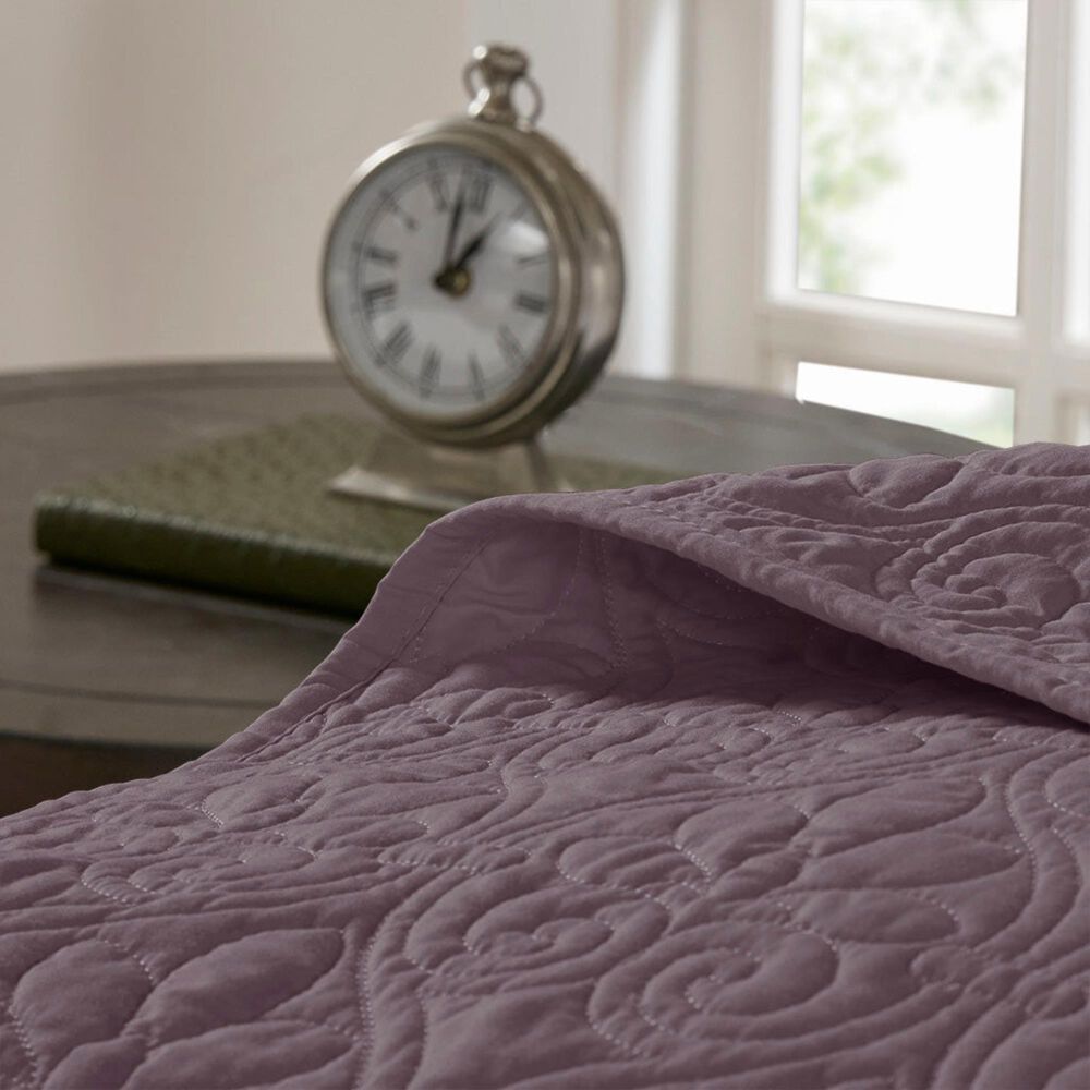 Hampton Park Quebec 3-Piece Full/Queen Quilt Set in Purple, , large