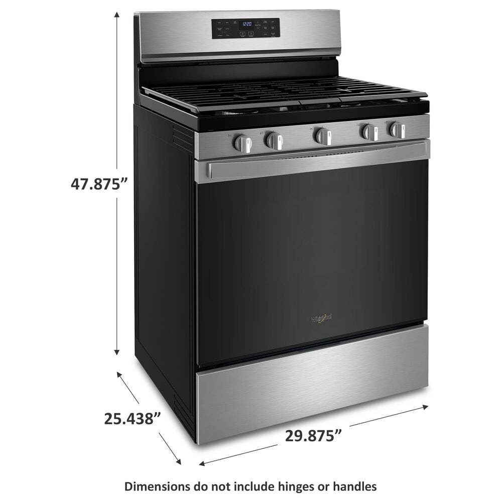 Whirlpool 5 Cu. Ft. Gas Range 5-in-1 Air Fry Oven in Fingerprint Resistant Stainless Steel, , large