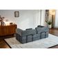 GigaCloud Corduroy Convertible Sleeper Sofa with Cylindrical Pillow in Gray, , large