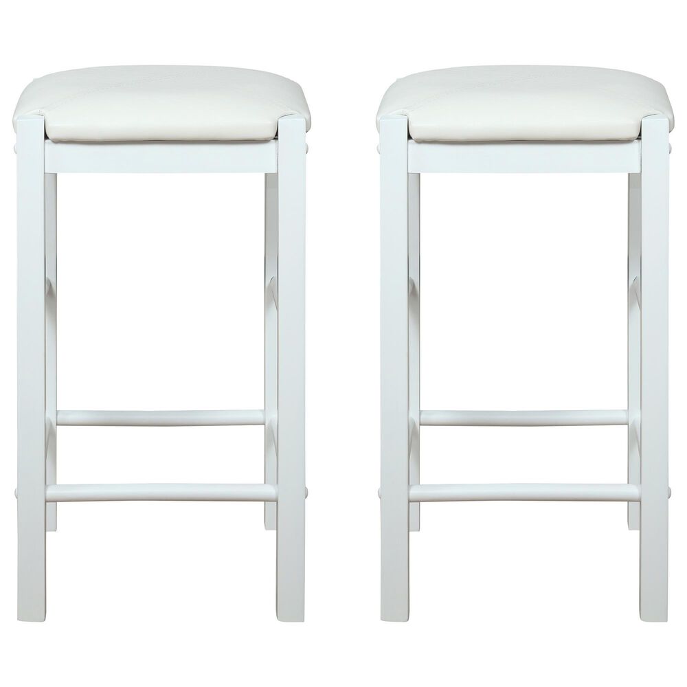 Linon Home Decor Lancer Counter Stool in White (Set of 2), , large
