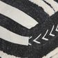 LR Home 18" Square Striped Pouf in Black and White, , large
