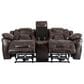 Steve Silver Oportuna Dual-Power Reclining Console Loveseat in Coffee, , large