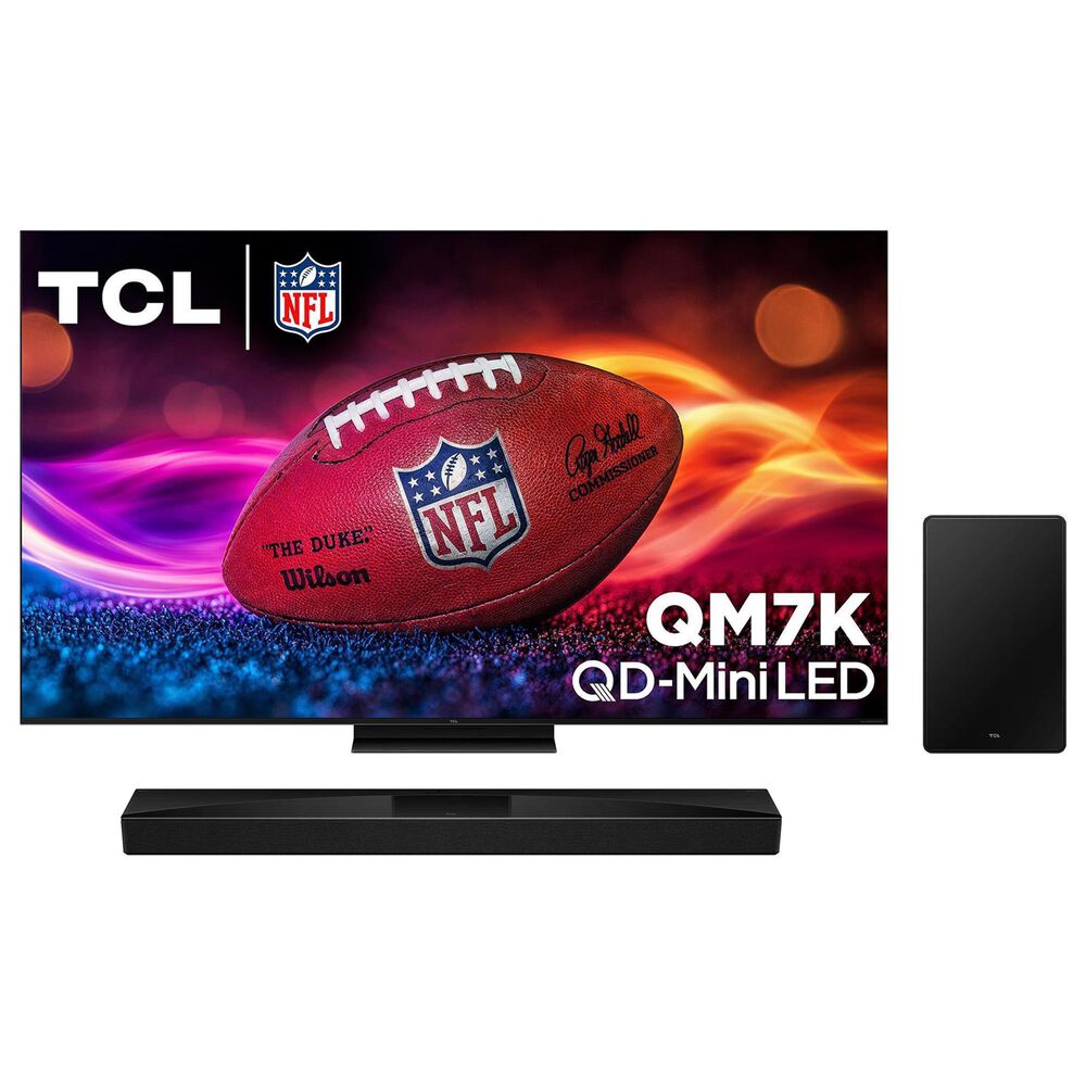 TCL 85" Class QM7K Series 4K UHD HDR QD-Mini LED - Smart Google TV with Q Class 5.1.2 Channel Soundbar System in Black, , large