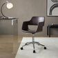 LumiSource Margarite Swivel Task Chair with Espresso Faux Leather Cushion in Chrome, , large