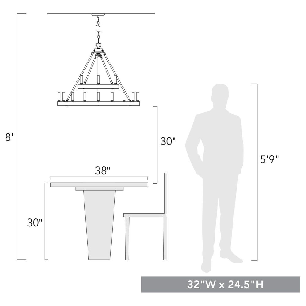 Golden Lighting Alastair 12-Light Chandelier in Matte Black, , large