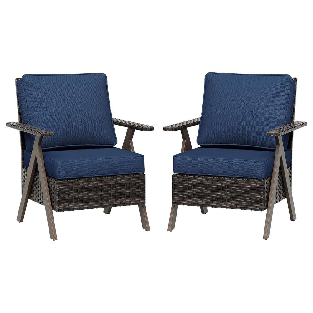 Sunwell Garden 3-Piece Patio Chat Set in Navy, , large