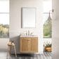 James Martin Vanities Laurent 30" Single Bathroom Vanity in Light Natural Oak with 3 cm Eternal Jasmine Pearl Quartz Top and Rectangular Sink, , large