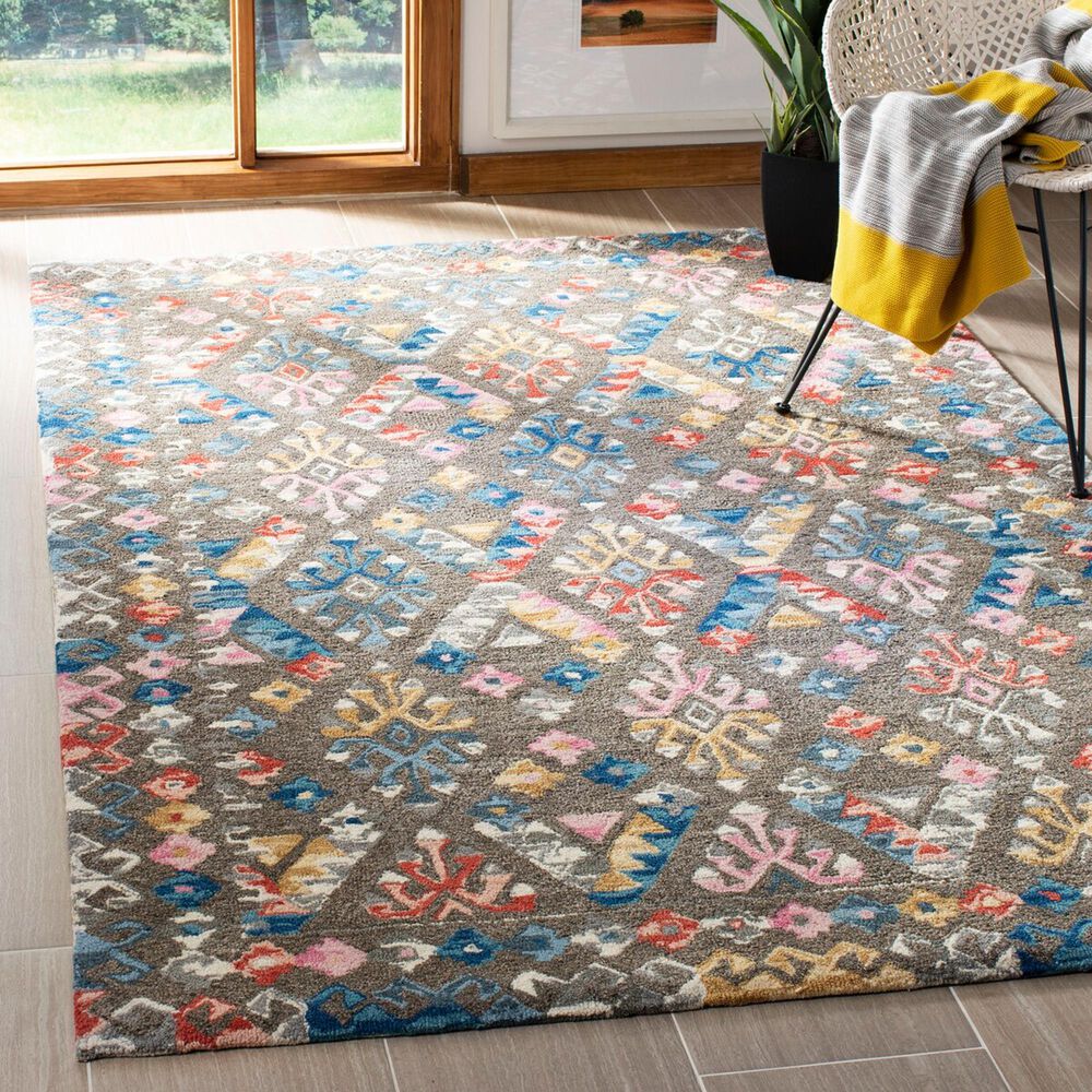 Safavieh Micro-Loop MLP351F 5&#39; x 8&#39; Gray and Blue Area Rug, , large
