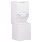 GE Appliances 3.9 Cu. Ft. Front Load Washer and 5.9 Cu. Ft. Gas Dryer Stack Laundry in White, , large