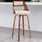 Armen Living Julius 30" Swivel Barstool in Cream and Walnut, , large