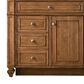James Martin Vanities Bristol 36" Single Bathroom Vanity in Saddle Brown with Single Hole 3 cm White Zeus Quartz Top and Rectangular Sink, , large
