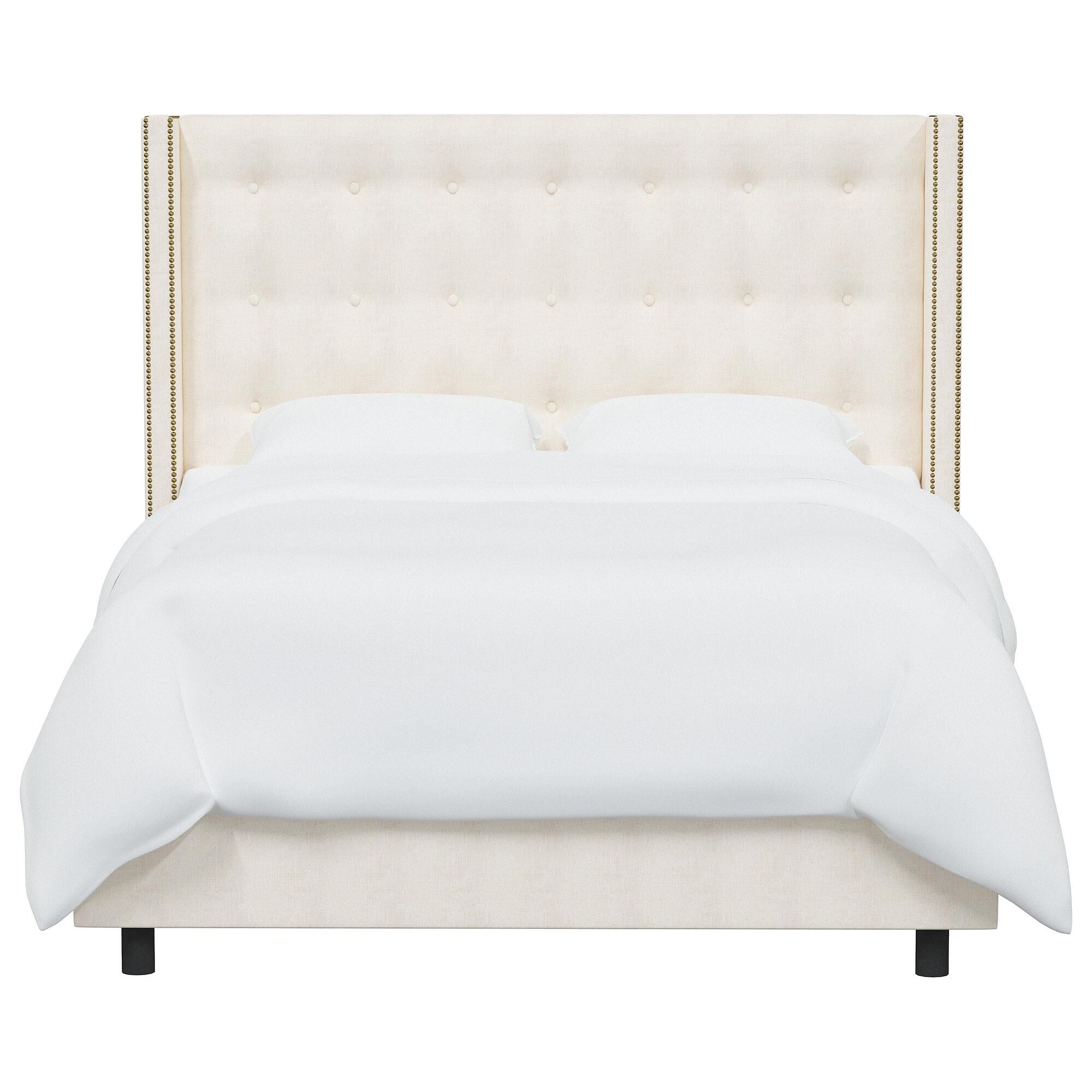 Skyline furniture wingback online bed in zuma white