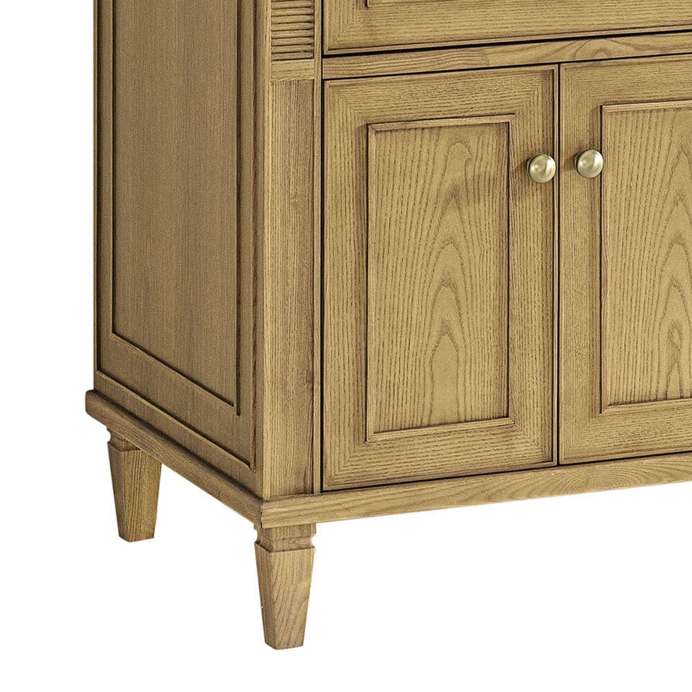 James Martin Vanities Lorelai 72&quot; Double Vanity in Light Natural Oak with 3 cm Lime Delight Quartz Top, , large