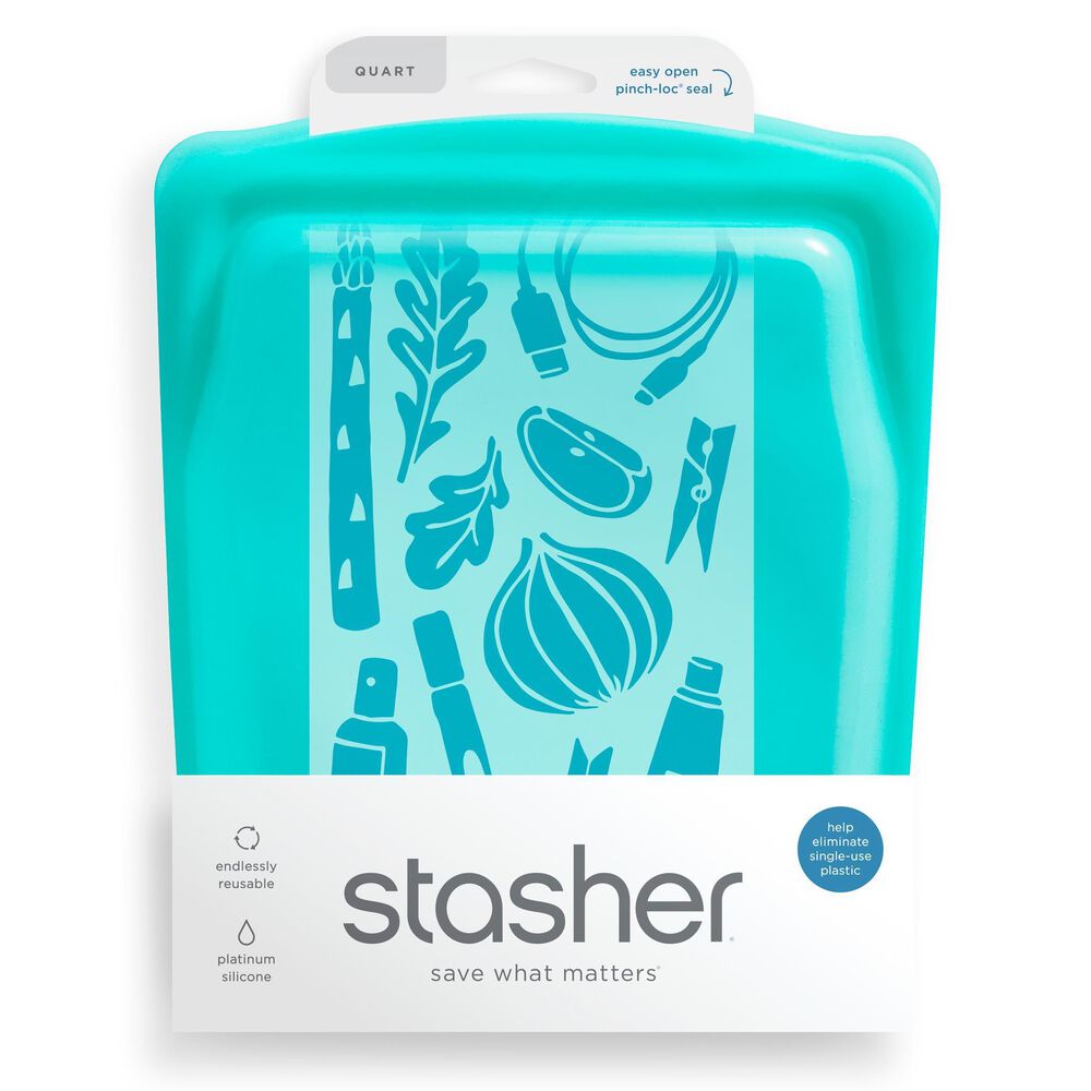 Stasher, Inc Quart Bag in Aqua, , large
