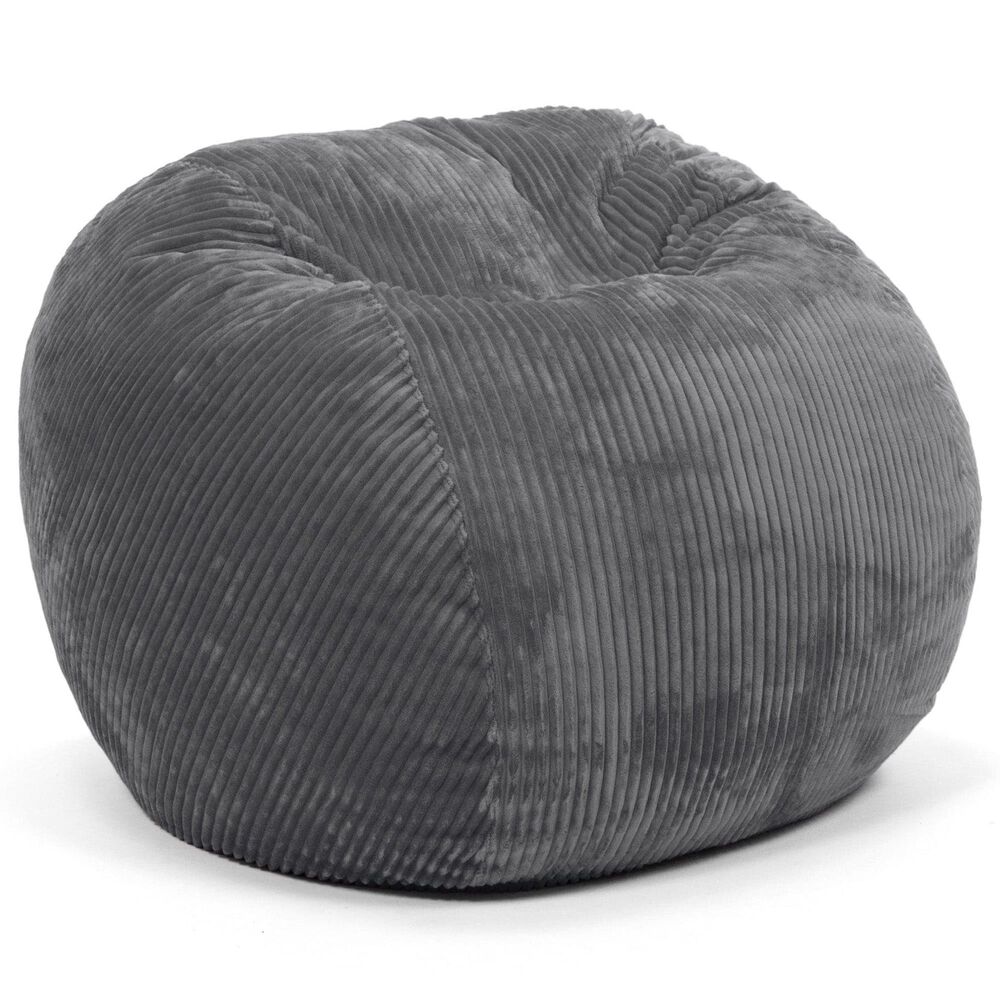 Bean Bag Nest Chairs Queen Plush Bean Bag in Gray, , large