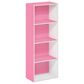 HOMLUX 4-Tier Open Shelf Bookcase in Pink and White, , large