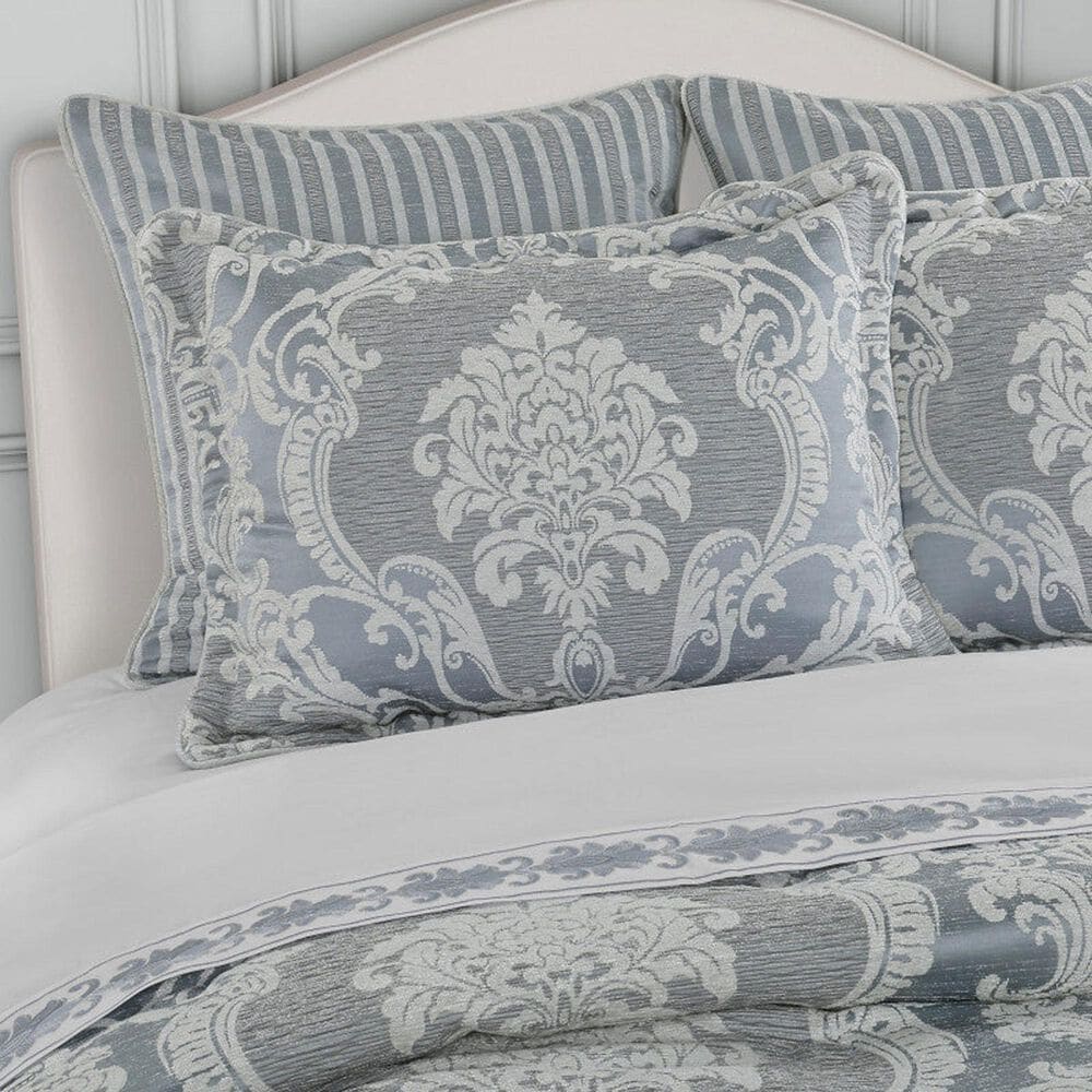 J. Queen New York Queensbury 4-Piece Queen Comforter Set in Steel Blue, , large