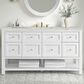 James Martin Vanities Breckenridge 60" Single Bathroom Vanity in Bright White with 3 cm Victorian Silver Quartz Top, Rectangular Sink and FreePower Wireless Charger, , large